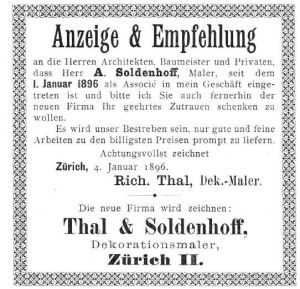 Schweizerische Bauzeitung 27-28 1896 - Soldenhoff Anzeige