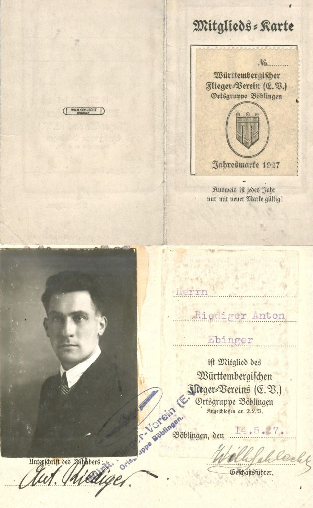 1927 Anton Riediger Württ.Fliegerverein Böblingen (HR)
